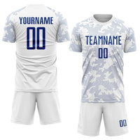 Custom Soccer Jersey, White Royal Sportswear Jersey Shirt, Athletic Mesh Moisture Wicking Jersey, Casual Gift for Men, Style Soccer0782