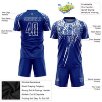 Custom Soccer Jersey, Royal White Sportswear Jersey Shirt, Athletic Mesh Moisture Wicking Jersey, Casual Gift for Men, Style Soccer0809