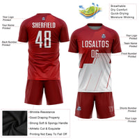 Custom Soccer Jersey, Red White Sportswear Jersey Shirt, Athletic Mesh Moisture Wicking Jersey, Casual Gift for Men, Style Soccer0882