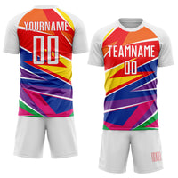 Custom Soccer Jersey, White Red Sportswear Jersey Shirt, Athletic Mesh Moisture Wicking Jersey, Casual Gift for Men, Style Soccer0894