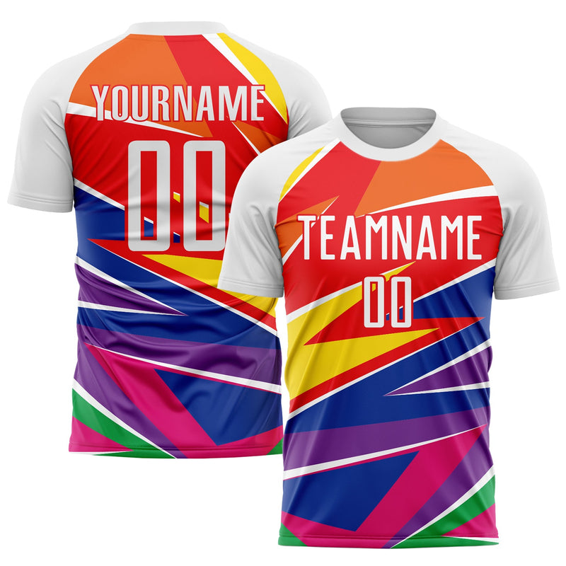 Custom Soccer Jersey, White Red Sportswear Jersey Shirt, Athletic Mesh Moisture Wicking Jersey, Casual Gift for Men, Style Soccer0894