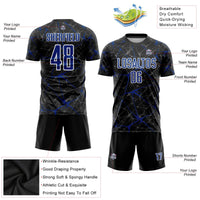 Custom Soccer Jersey, Black Royal White Sportswear Jersey Shirt, Athletic Mesh Moisture Wicking Jersey, Casual Gift for Men