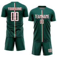 Custom Soccer Jersey, Green White Red Sportswear Jersey Shirt, Athletic Mesh Moisture Wicking Jersey, Casual Gift for Men