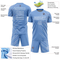 Custom Soccer Jersey, Light Blue White Sportswear Jersey Shirt, Athletic Mesh Moisture Wicking Jersey, Casual Gift for Men, Style Soccer1138