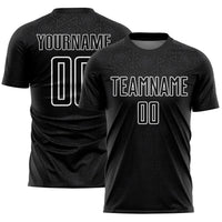Custom Soccer Jersey, Black White Sportswear Jersey Shirt, Athletic Mesh Moisture Wicking Jersey, Casual Gift for Men, Style Soccer1476