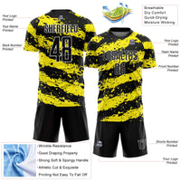 Custom Soccer Jersey, Black Yellow White Sportswear Jersey Shirt, Athletic Mesh Moisture Wicking Jersey, Casual Gift for Men, Style Soccer1513