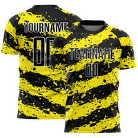 Custom Soccer Jersey, Black Yellow White Sportswear Jersey Shirt, Athletic Mesh Moisture Wicking Jersey, Casual Gift for Men, Style Soccer1513
