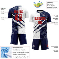 Custom Soccer Jersey, Red Navy Sportswear Jersey Shirt, Athletic Mesh Moisture Wicking Jersey, Casual Gift for Men