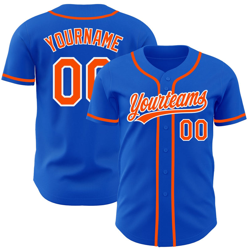 Custom Baseball Jersey, Blue Orange White Sportswear Jersey Shirt, Athletic Button Down Moisture Wicking Jersey, Casual Gift for Men