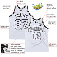 Custom Basketball Jersey, White Black Sportswear Jersey Shirt, Athletic Mesh Moisture Wicking Jersey, Casual Gift for Men, Style White0985