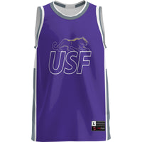 University of Sioux Falls Cougars Basketball Jersey, Purple Sportswear Jersey Shirt, Sleeveless Athletic Tank Jersey, Casual Gift for Men