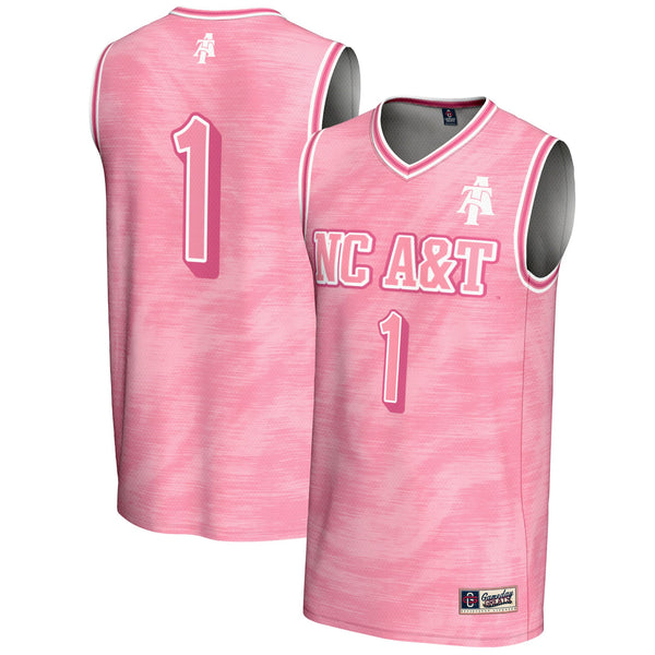 #1 North Carolina A&T Aggies Lightweight Basketball Jersey - Pink