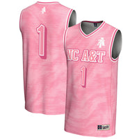 North Carolina A&T Aggies Basketball Jersey, Pink Lightweight Sportswear Jersey Shirt, Sleeveless Athletic Tank Jersey, Casual Gift for Men