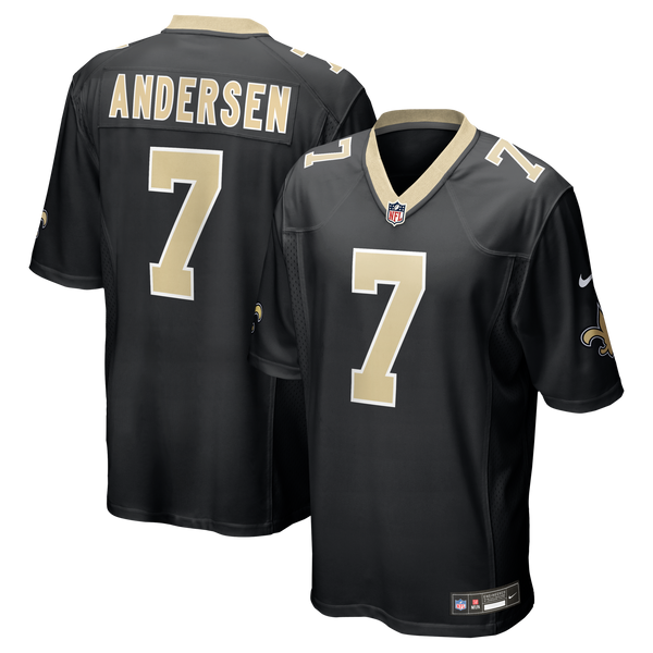 New Orleans Saints Morten Andersen Black Game Retired Player Jersey