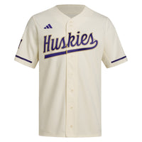 Washington Huskies Baseball Jersey, Cream Replica Sportswear Jersey Shirt, Lightweight Breathable Athletic Jersey, Casual Gift for Men