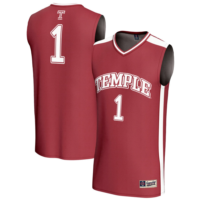 Temple Owls Basketball Jersey, Cherry Lightweight Sportswear Jersey Shirt, Sleeveless Athletic Tank Jersey, Casual Gift for Men