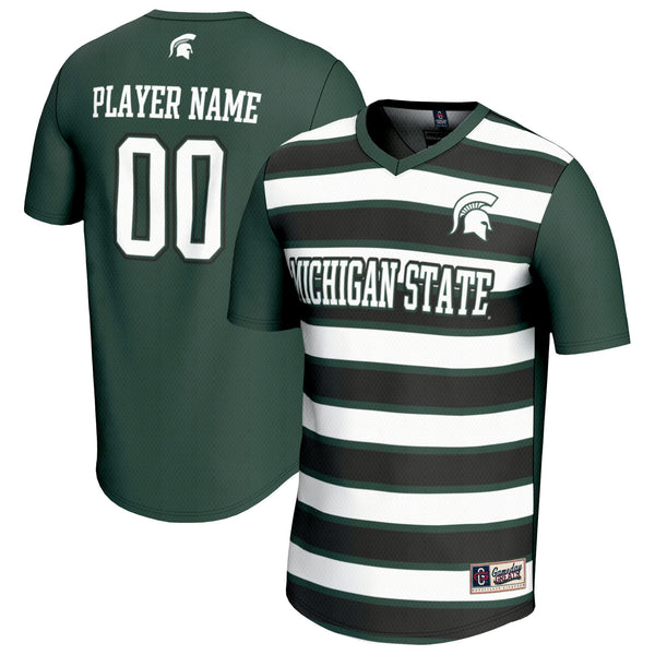 Michigan State Spartans Collegiate Soccer NIL Pick-A-Player Fashion Jersey - Green/Black