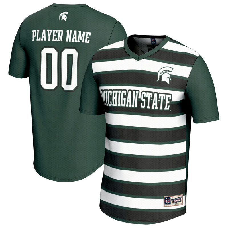 Michigan State Spartans Soccer Jersey, Green/Black Fashion Sportswear Jersey Shirt, Lightweight Breathable Athletic Jersey, Casual Gift for Men