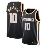 Zaccharie Risacher Atlanta Hawks Basketball Jersey, Black Swingman Sportswear Jersey Shirt, Sleeveless Athletic Tank Jersey, Casual Gift for Men