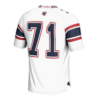 Liberty Flames Football Jersey, White Sportswear Jersey Shirt, Lightweight Breathable Athletic Jersey, Casual Gift for Men