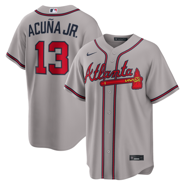 Atlanta Braves Ronald Acuña Jr. Gray Road Replica Jersey