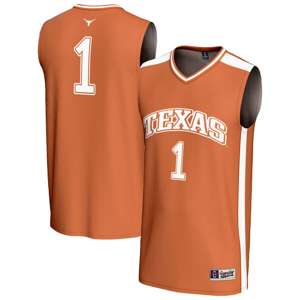 #1 Texas Longhorns Lightweight Basketball Fashion Jersey - Texas Orange