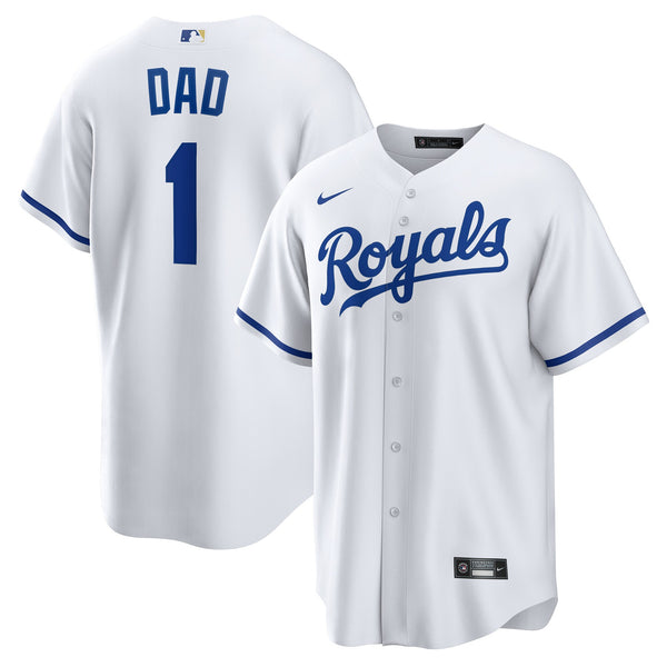 Kansas City Royals White #1 Dad Home Replica Jersey