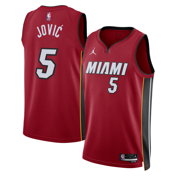 Miami Heat Statement Edition Swingman Jersey - Red - Nikola Jović