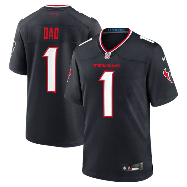Houston Texans Navy #1 Dad Game Jersey