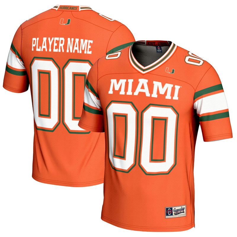 Miami Hurricanes Football Jersey, Orange Sportswear Jersey Shirt, Lightweight Breathable Athletic Jersey, Casual Gift for Men, Style 200724649