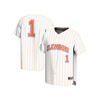 Clemson Tigers Baseball Jersey, White Fashion Lightweight Sportswear Jersey Shirt, Lightweight Breathable Athletic Jersey, Casual Gift for Men