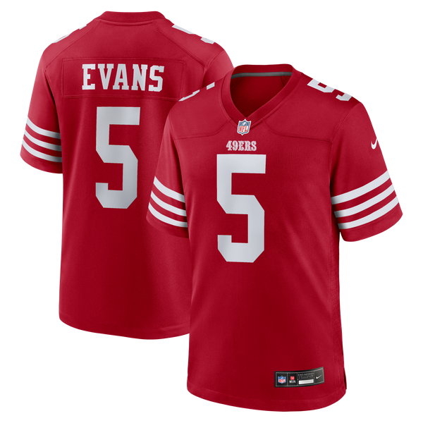 San Francisco 49ers Mike Evans Scarlet Game Jersey
