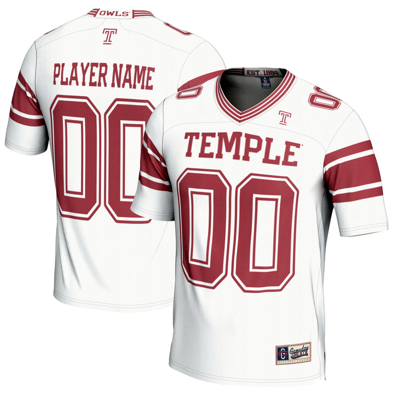 Temple Owls Football Jersey, White Sportswear Jersey Shirt, Lightweight Breathable Athletic Jersey, Casual Gift for Men, Style 200911212
