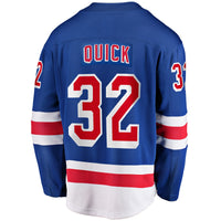 Jonathan Quick New York Rangers Hockey Jersey, Blue Breakaway Sportswear Jersey Shirt, Long Sleeve Hockey Sweater Jersey, Casual Gift for Men