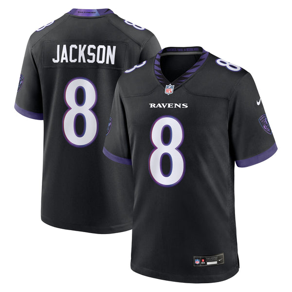 Baltimore Ravens Lamar Jackson Black Alternate Game Jersey