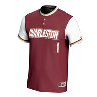 Charleston Cougars Softball Jersey, Maroon Fashion Sportswear Jersey Shirt, Lightweight Breathable Athletic Jersey, Casual Gift for Men