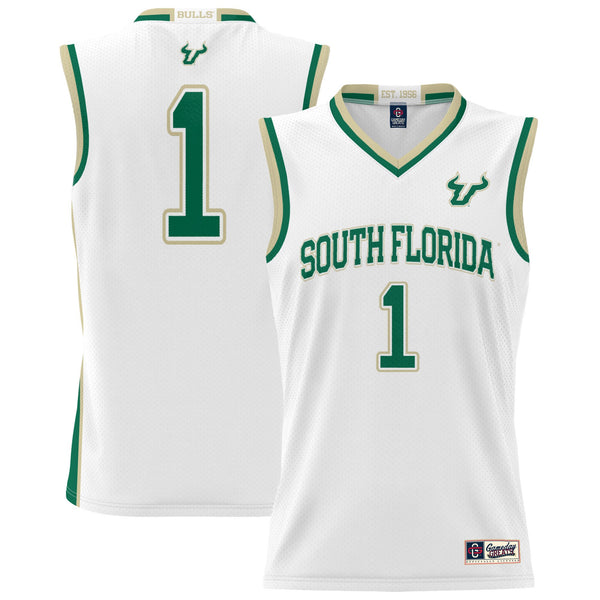 #1 South Florida Bulls Lightweight Basketball Jersey - White
