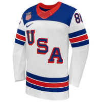 Jack Hughes White US 2026 Away Replica Hockey Jersey, Hockey Sportswear Jersey Shirt, Long Sleeve Hockey Sweater Jersey, Casual Gift for Men
