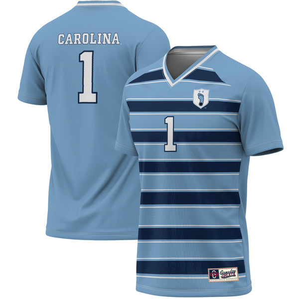 #1 North Carolina Tar Heels Lightweight Soccer Fashion Jersey - Carolina Blue/Navy