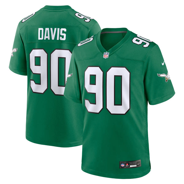 Philadelphia Eagles Jordan Davis Kelly Green Alternate Game Jersey