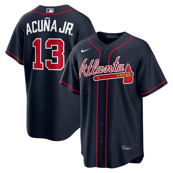 Atlanta Braves Ronald Acuña Jr. Navy Alternate Replica Jersey
