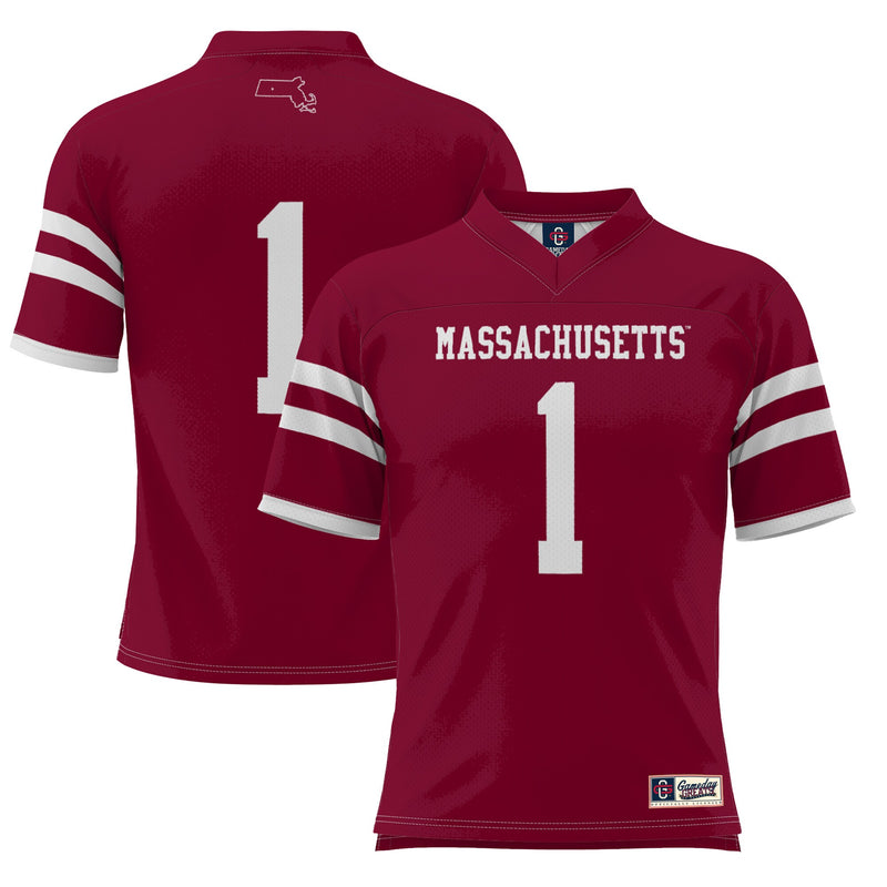 UMass Minutemen Football Jersey, Maroon Sportswear Jersey Shirt, Lightweight Breathable Athletic Jersey, Casual Gift for Men