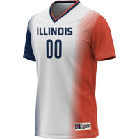 Illinois Fighting Illini Soccer Jersey, White Lightweight Sportswear Jersey Shirt, Lightweight Breathable Athletic Jersey, Casual Gift for Men