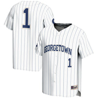 Georgetown Hoyas Baseball Jersey, White Fashion Lightweight Sportswear Jersey Shirt, Lightweight Breathable Athletic Jersey, Casual Gift for Men