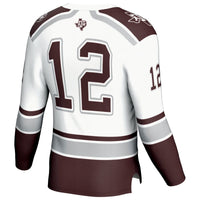 Texas A&M Aggies Hockey Jersey, White Fashion Sportswear Jersey Shirt, Long Sleeve Hockey Sweater Jersey, Casual Gift for Men