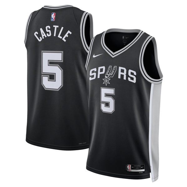 San Antonio Spurs Icon Swingman Jersey - Black - Stephon Castle