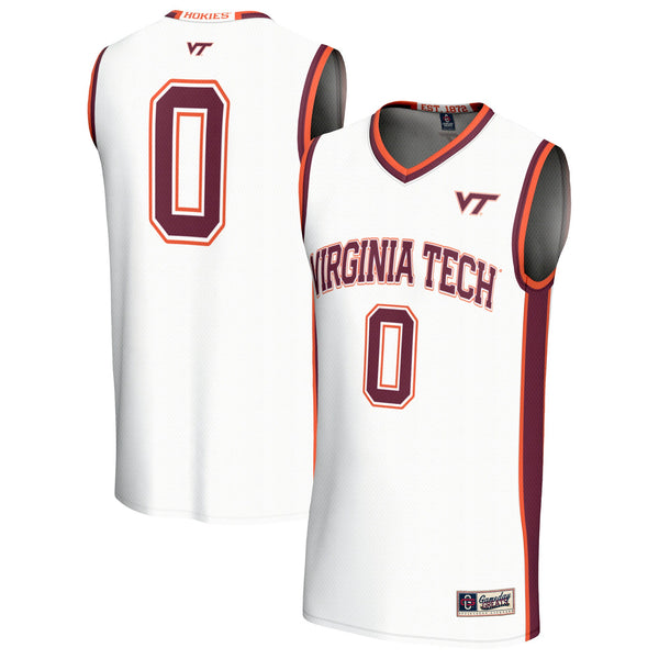 #0Virginia Tech Hokies Lightweight Collegiate Basketball Fashion Jersey - White