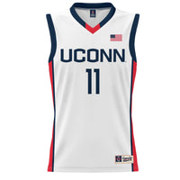 UConn Huskies Basketball Jersey, White Sportswear Jersey Shirt, Sleeveless Athletic Tank Jersey, Casual Gift for Men, Style 200402988
