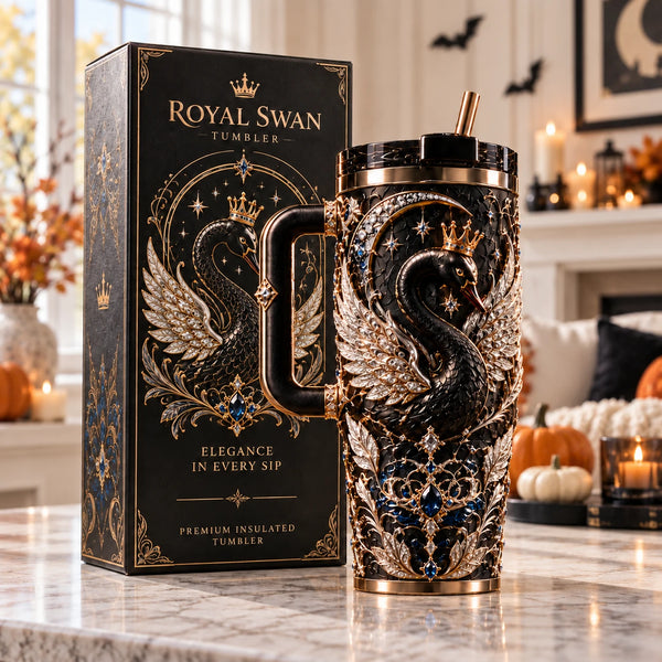 Grace in Shadows - Crowned Swan Baroque Tumbler - main
