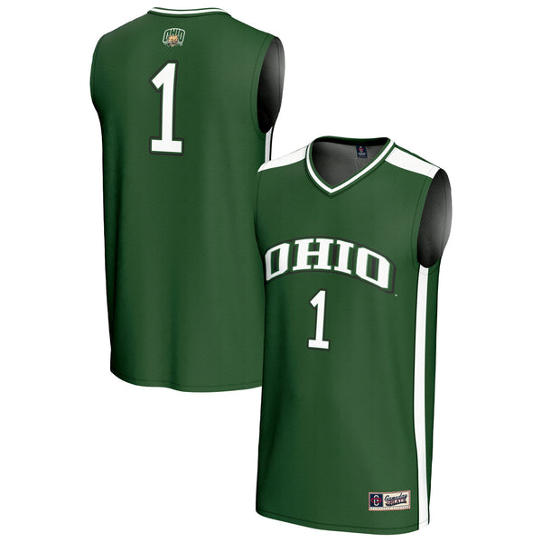 #1 Ohio Bobcats Lightweight Collegiate Basketball Fashion Jersey - Green